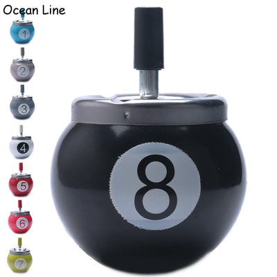 Billiards Lucky Numbers Smokeless Metal Smoking Ashtrays