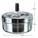 Stainless Steel Ashtray Spinning Plain Ashtray Cigarette Ash Tray Push Down Lid Smoking Accessories