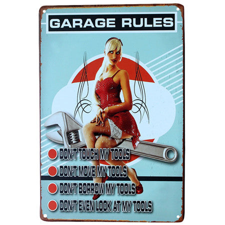 Car Repair Tools Metal Signs