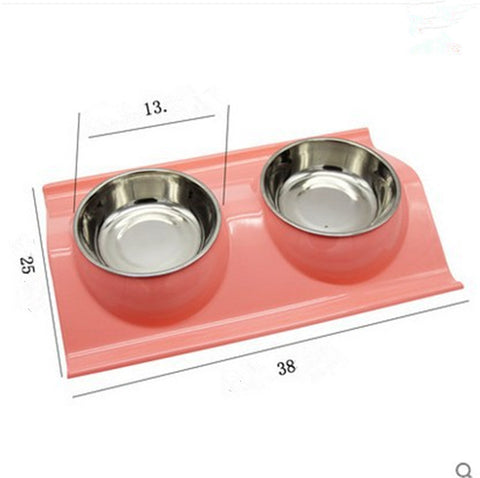 Plastic Stainless Steel Combo feeding Bowl