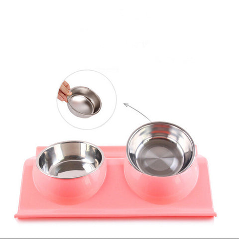 Plastic Stainless Steel Combo feeding Bowl