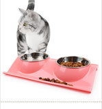 Plastic Stainless Steel Combo feeding Bowl