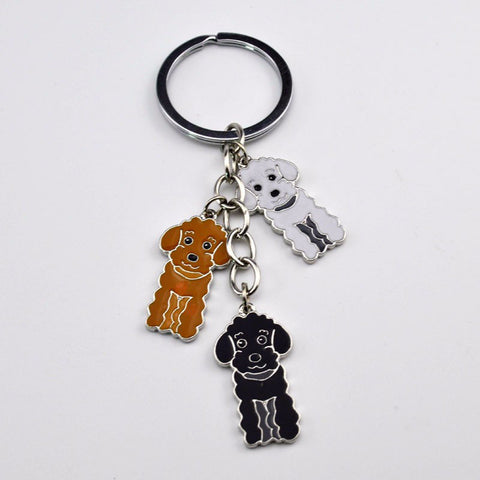 3 color Poodle car key chain