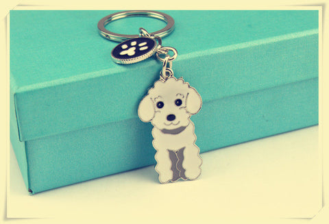 3 color Poodle car key chain