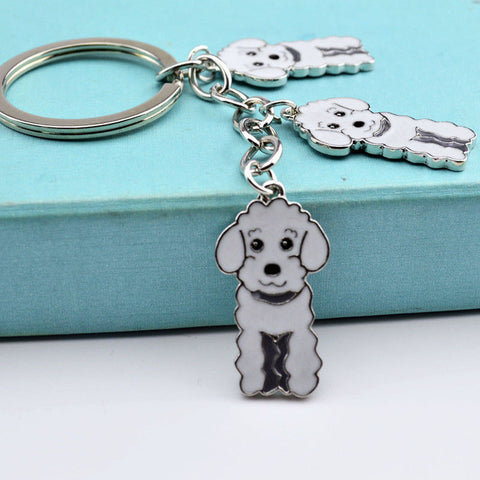 3 color Poodle car key chain