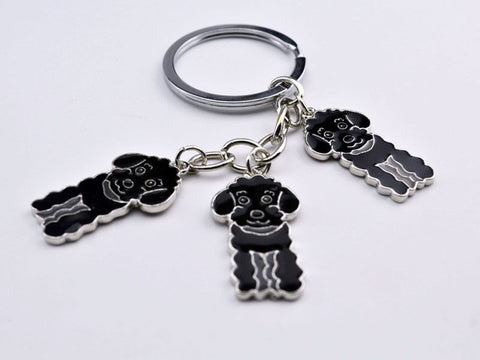 3 color Poodle car key chain