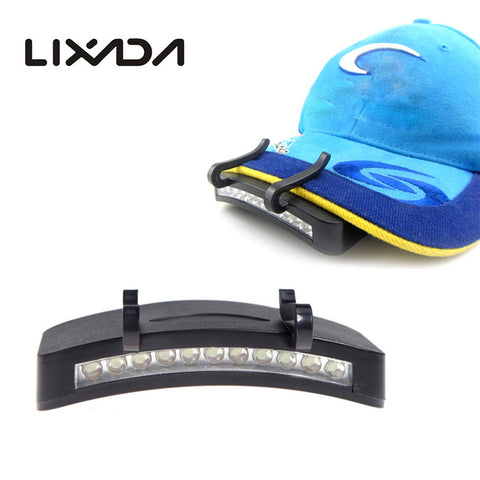 11 LED Clip-On Caplight White Light Lamp Cycling Hiking Camping Cap Light fishing