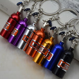 Nitrous Oxide Bottle Keyring Key Chain Ring Stash Pill Box NOS