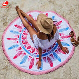 Round Bohemia Beach Towel 150*150cm big size Tassel towel