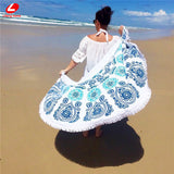 Round Bohemia Beach Towel 150*150cm big size Tassel towel