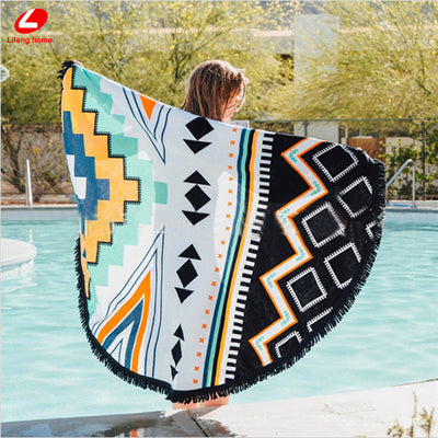 Round Bohemia Beach Towel 150*150cm big size Tassel towel