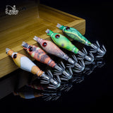 12pcs Luminous Squid Jigs Light hook Cuttlefish Shrimp 2.0 Octopus jigging Bait Rig