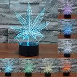 Acrylic leaf 3d night lamp