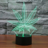 Acrylic leaf 3d night lamp