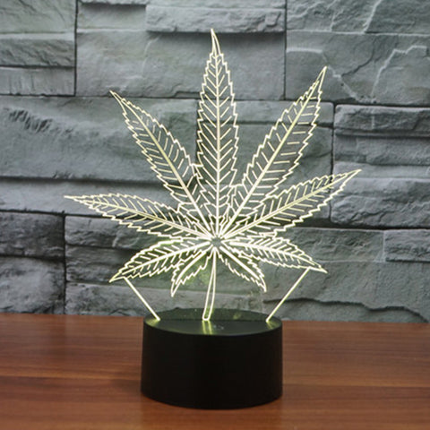 Acrylic leaf 3d night lamp