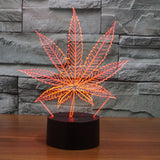 Acrylic leaf 3d night lamp