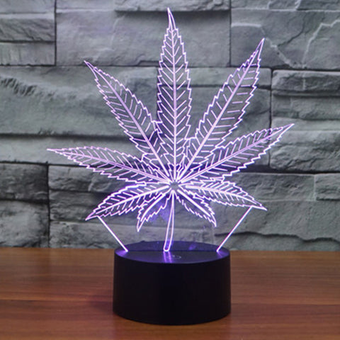 Acrylic leaf 3d night lamp