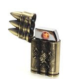 Three Bullet Design Jet Torch Windproof USB Rechargeable Lighter