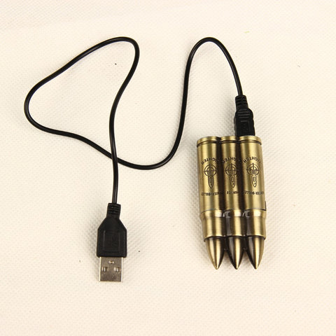 Three Bullet Design Jet Torch Windproof USB Rechargeable Lighter