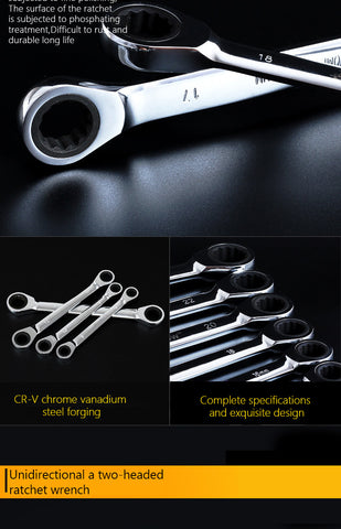 Chrome Vanadium Quick Reversible Combination Ratchet Wrench