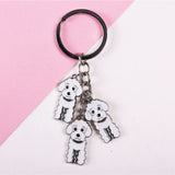 3 color Poodle car key chain