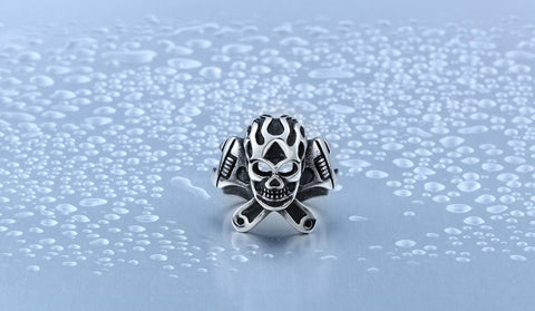 Size 7and 8 Skull Wrench Man Rings Jewellery Stainless Steel