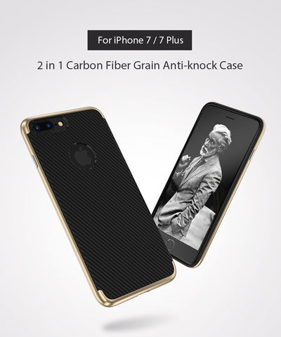 Carbon Fiber Case For iPhone 7 6 Soft Anti-Skid Anti-Knock Frame Cover For iPhone 7 Plus SE 5s Leather