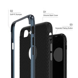 Carbon Fiber Case For iPhone 7 6 Soft Anti-Skid Anti-Knock Frame Cover For iPhone 7 Plus SE 5s Leather