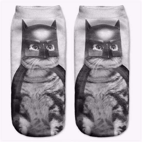 Animals Printed Cat Tiger Dog Socks Multiple Colors Unisex Low Cut