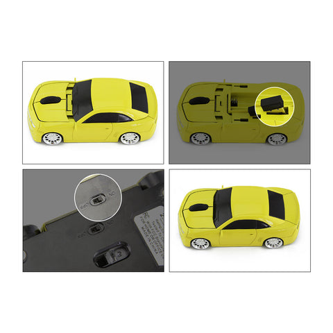 2.4GHz Car Wireless Mouse Racing Optical USB Mouse 3D 3Buttons 1600 DPI/CPI