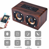 Retro Wood Bluetooth Speaker Sound Daul loudspeaker Boombox Stereo Speaker System for Notebook Phone