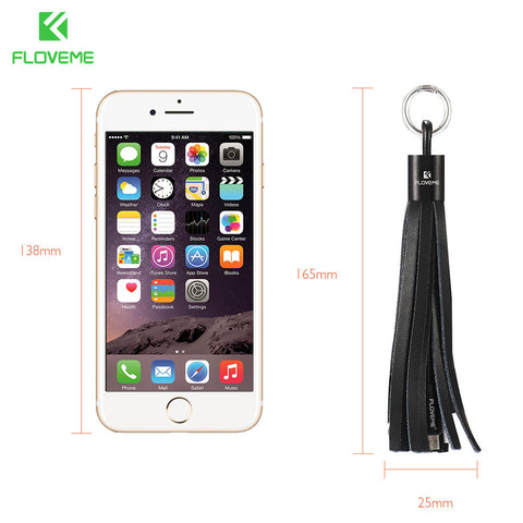 iPhone 5 6 7 Plus For Xiaomi Redmi4 Pro 3 Micro USB Charging Tassel Genuine Leather charger