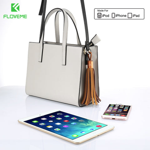 iPhone 5 6 7 Plus For Xiaomi Redmi4 Pro 3 Micro USB Charging Tassel Genuine Leather charger