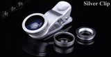 Universal 3 in 1 Clip on Macro Wide Angle Fish Eye Kit cellular Phone camera Lens For iPhone/Samsung/Sony/HuaWei/XiaoMi/HTC