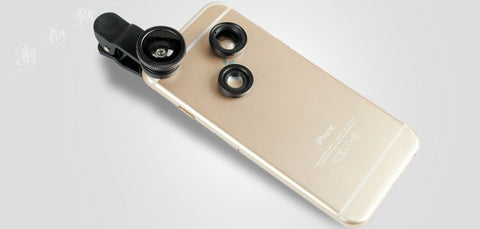 Universal 3 in 1 Clip on Macro Wide Angle Fish Eye Kit cellular Phone camera Lens For iPhone/Samsung/Sony/HuaWei/XiaoMi/HTC