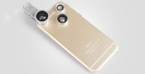 Universal 3 in 1 Clip on Macro Wide Angle Fish Eye Kit cellular Phone camera Lens For iPhone/Samsung/Sony/HuaWei/XiaoMi/HTC