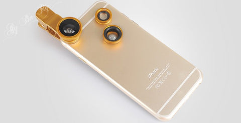 Universal 3 in 1 Clip on Macro Wide Angle Fish Eye Kit cellular Phone camera Lens For iPhone/Samsung/Sony/HuaWei/XiaoMi/HTC