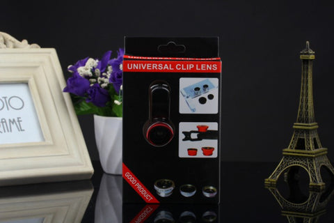 Universal 3 in 1 Clip on Macro Wide Angle Fish Eye Kit cellular Phone camera Lens For iPhone/Samsung/Sony/HuaWei/XiaoMi/HTC