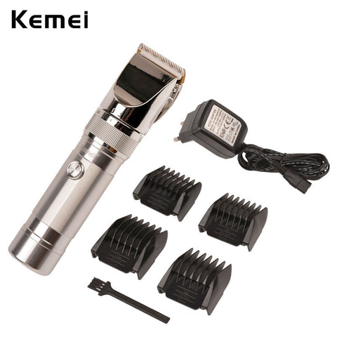 Professional  Electric Cordless Hair Clipper Rechargeable Hair Trimmer Men's Hair Cutting Machine Aluminum Alloy