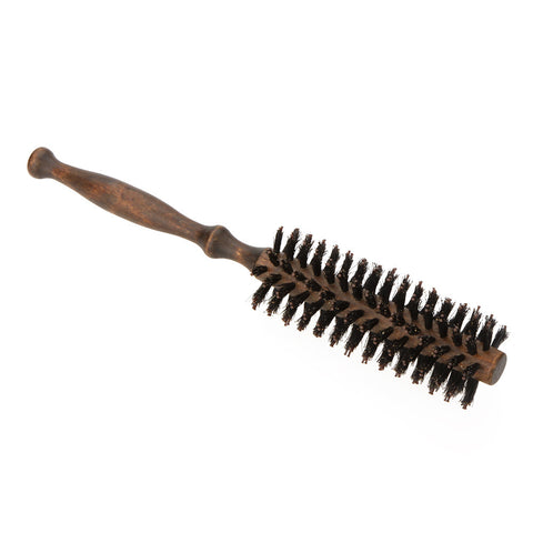 Quill Bristle Radial Curling Hair Comb Brush Professional Salon Round Wood Handle