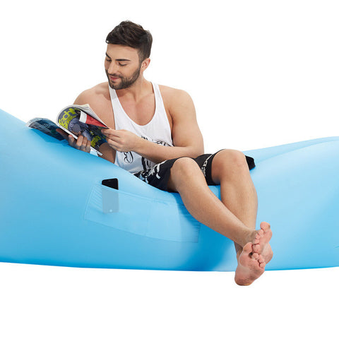 Fast Inflatable hangout Camping Sleep Bed Air Sofa With Side Pocket