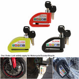 Motorcycle Moto  Scooter Bicycle Disc Brake Lock Security Anti-theft Alarm Lock