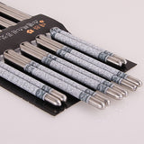 5 Pairs/lot Chopsticks Stainless Steel Durable Chinese 4 Color