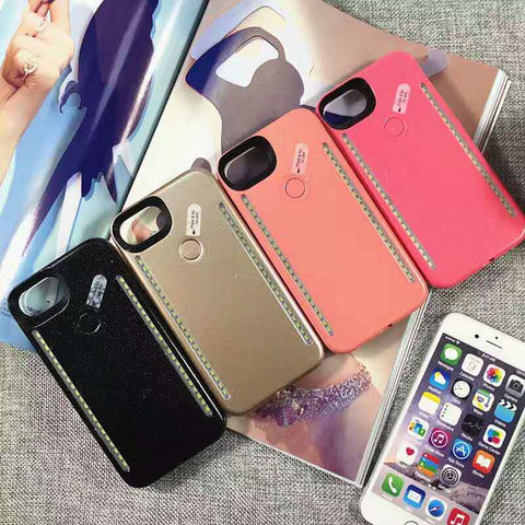 Marble LED Light up Glowing Phone Case Cover for iPhone 6 6S 7 Plus Selfie Luminous Cases