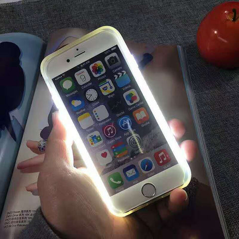 Marble LED Light up Glowing Phone Case Cover for iPhone 6 6S 7 Plus Selfie Luminous Cases