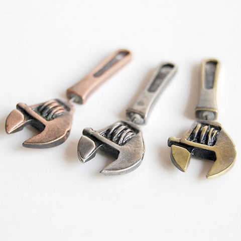 Artificial Tool Wrench Puncture Shaped Alloy Earrings