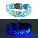 Dogstory Adjustable New Style Leopard Glow Cat Dog Collar Nylon