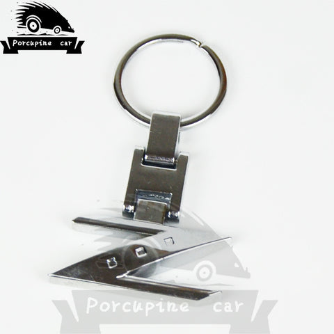 Chrome Finish Letter Z Ring Keychain For Nissan 300ZX 350Z 370Z Z 280ZX Car JDM TURBO,car-styling