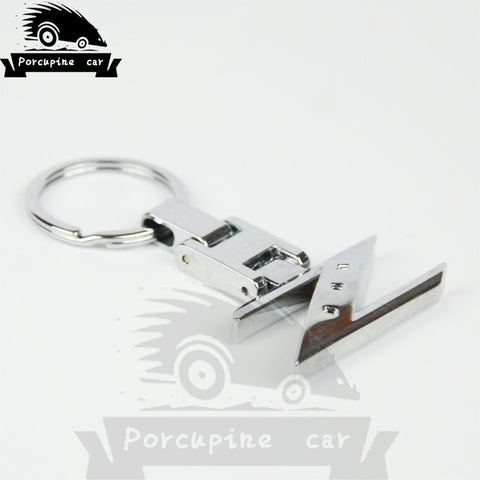 Chrome Finish Letter Z Ring Keychain For Nissan 300ZX 350Z 370Z Z 280ZX Car JDM TURBO,car-styling