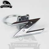 Chrome Finish Letter Z Ring Keychain For Nissan 300ZX 350Z 370Z Z 280ZX Car JDM TURBO,car-styling